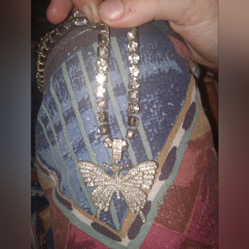 Diamond butterfly necklace